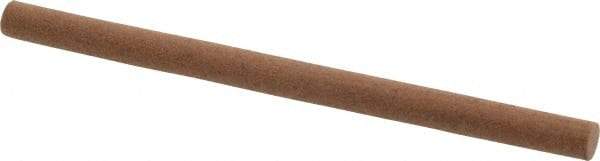 Made in USA - 4" Long x 1/4" Diam x 1/4" Thick, Aluminum Oxide Sharpening Stone - Round, Medium Grade - Industrial Tool & Supply