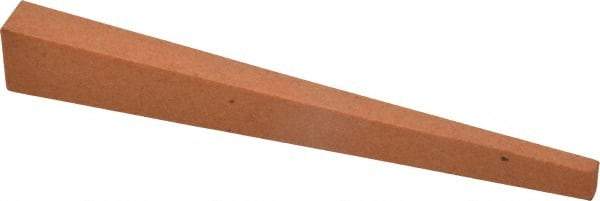 Made in USA - 1/2" Wide x 4" OAL, Aluminum Oxide Sharpening Stone - Flat Tapered, Fine Grade, 320 Grit - Industrial Tool & Supply