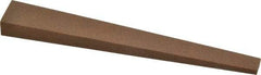 Made in USA - 1/2" Wide x 4" OAL, Aluminum Oxide Sharpening Stone - Flat Tapered, Medium Grade, 220 Grit - Industrial Tool & Supply