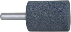 Grier Abrasives - 1-1/2" Head Diam x 2" Thickness, W239, Cylinder End, Aluminum Oxide Mounted Point - Blue, Medium Grade, 60 Grit, 25,470 RPM - Industrial Tool & Supply