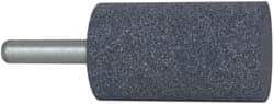 Grier Abrasives - 1-1/2" Head Diam x 2-1/2" Thickness, W240, Cylinder End, Aluminum Oxide Mounted Point - Blue, Medium Grade, 60 Grit, 21,000 RPM - Industrial Tool & Supply