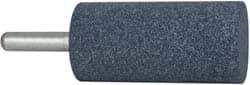 Grier Abrasives - 1-1/2" Head Diam x 3" Thickness, W241, Cylinder End, Aluminum Oxide Mounted Point - Blue, Medium Grade, 60 Grit, 18,000 RPM - Industrial Tool & Supply
