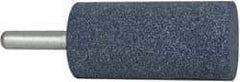 Grier Abrasives - 1-1/2" Head Diam x 3" Thickness, W241, Cylinder End, Aluminum Oxide Mounted Point - Blue, Medium Grade, 60 Grit, 18,000 RPM - Industrial Tool & Supply