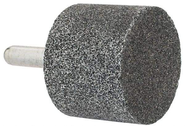 Grier Abrasives - 2" Head Diam x 1-1/2" Thickness, W243, Cylinder End, Aluminum Oxide Mounted Point - Blue, Medium Grade, 60 Grit, 19,100 RPM - Industrial Tool & Supply