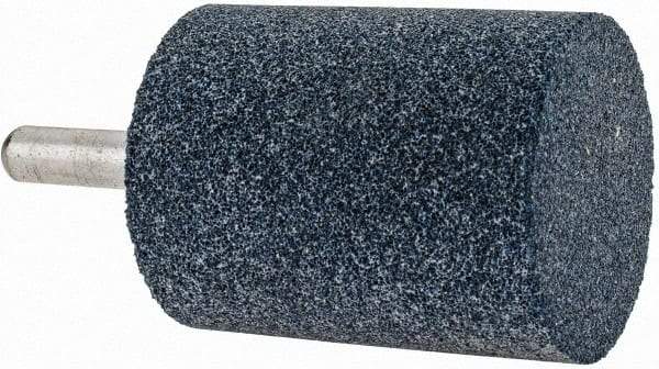 Grier Abrasives - 2" Head Diam x 2-1/2" Thickness, W245, Cylinder End, Aluminum Oxide Mounted Point - Blue, Medium Grade, 60 Grit, 19,860 RPM - Industrial Tool & Supply