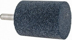 Grier Abrasives - 2" Head Diam x 2-1/2" Thickness, W245, Cylinder End, Aluminum Oxide Mounted Point - Blue, Medium Grade, 60 Grit, 19,860 RPM - Industrial Tool & Supply