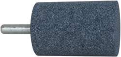 Grier Abrasives - 2" Head Diam x 3" Thickness, W246, Cylinder End, Aluminum Oxide Mounted Point - Blue, Medium Grade, 60 Grit, 16,500 RPM - Industrial Tool & Supply