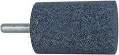 Grier Abrasives - 2" Head Diam x 3" Thickness, W246, Cylinder End, Aluminum Oxide Mounted Point - Blue, Medium Grade, 60 Grit, 16,500 RPM - Industrial Tool & Supply