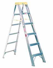 Made in USA - 10 Ft. High, Type I Rating, Aluminum Step Ladder - Industrial Tool & Supply