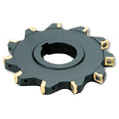 Iscar - Arbor Hole Connection, 9mm Cutting Width, 26mm Depth of Cut, 100mm Cutter Diam, 32mm Hole Diam, 9 Tooth Indexable Slotting Cutter - SSB Toolholder, Q/X/SPMT Insert, Right Hand Cutting Direction - Industrial Tool & Supply