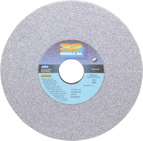 Norton - 7" Diam x 1-1/4" Hole x 1/2" Thick, I Hardness, 46 Grit Surface Grinding Wheel - Aluminum Oxide, Type 1, Coarse Grade, 3,600 Max RPM, Vitrified Bond, No Recess - Industrial Tool & Supply