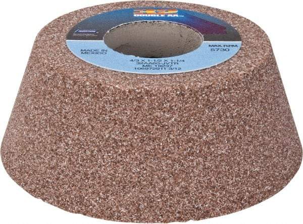 Norton - 4" Diam, 1-1/4" Hole Size, 1-1/2" Overall Thickness, 60 Grit, Type 11 Tool & Cutter Grinding Wheel - Medium Grade, Aluminum Oxide, J Hardness, Vitrified Bond, 5,730 RPM - Industrial Tool & Supply
