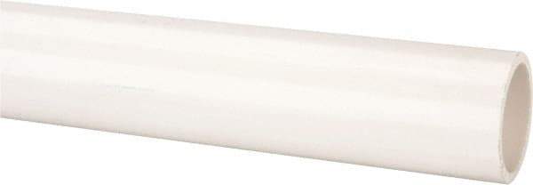 Made in USA - 1-1/4" Pipe, 5' Long PVC Unthreaded Plastic Pipe Nipple - 370 Max psi, 1.36" ID x 1.66" OD, Schedule 40, White - Industrial Tool & Supply