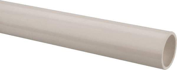 Made in USA - 1-1/2" Pipe, 5' Long PVC Unthreaded Plastic Pipe Nipple - 330 Max psi, 1.59" ID x 1.9" OD, Schedule 40, White - Industrial Tool & Supply