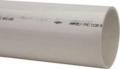 Made in USA - 6" Pipe, 5' Long PVC Unthreaded Plastic Pipe Nipple - 180 Max psi, 6.03" ID x 6-5/8" OD, Schedule 40, White - Industrial Tool & Supply