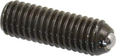 Vlier - 10-32, 0.094" Ball Diam, 0.57" Body Length, 0.025" Max Ball Reach, Threaded Ball Plunger - Steel Body, Stainless Steel Ball, 1.5 Lb Initial End Force, 3 Lb Final End Force - Industrial Tool & Supply