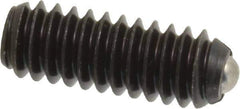 Vlier - 1/4-20, 0.125" Ball Diam, 0.675" Body Length, 0.035" Max Ball Reach, Threaded Ball Plunger - Steel Body, Stainless Steel Ball, 3 Lb Initial End Force, 7 Lb Final End Force - Industrial Tool & Supply