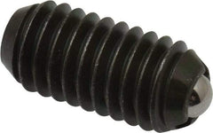 Vlier - 3/8-16, 0.188" Ball Diam, 0.8" Body Length, 0.048" Max Ball Reach, Threaded Ball Plunger - Steel Body, Stainless Steel Ball, 5 Lb Initial End Force, 10 Lb Final End Force - Industrial Tool & Supply