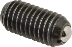 Vlier - 1/2-13, 0.281" Ball Diam, 1.05" Body Length, 0.072" Max Ball Reach, Threaded Ball Plunger - Steel Body, Stainless Steel Ball, 6 Lb Initial End Force, 12 Lb Final End Force - Industrial Tool & Supply