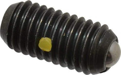 Vlier - 1/2-13, 0.281" Ball Diam, 1.05" Body Length, 0.072" Max Ball Reach, Threaded Ball Plunger - Steel Body, Stainless Steel Ball, 6 Lb Initial End Force, 12 Lb Final End Force, Locking Element - Industrial Tool & Supply