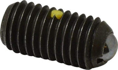 Vlier - 5/8-11, 0.375" Ball Diam, 1.25" Body Length, 0.096" Max Ball Reach, Threaded Ball Plunger - Steel Body, Stainless Steel Ball, 9 Lb Initial End Force, 18 Lb Final End Force, Locking Element - Industrial Tool & Supply