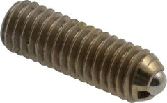 Vlier - 10-32, 0.094" Ball Diam, 0.57" Body Length, 0.025" Max Ball Reach, Threaded Ball Plunger - Stainless Steel Body, Stainless Steel Ball, 1.5 Lb Initial End Force, 3 Lb Final End Force, Locking Element - Industrial Tool & Supply
