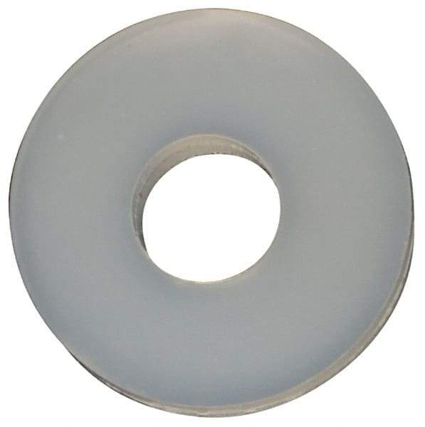 Made in USA - #2 Screw, Grade 6/6 Nylon Standard Flat Washer - 2.29mm ID x 1/4" OD, 0.81mm Thick - Industrial Tool & Supply