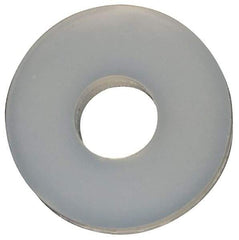Made in USA - #2 Screw, Grade 6/6 Nylon Standard Flat Washer - 2.29mm ID x 1/4" OD, 0.81mm Thick - Industrial Tool & Supply