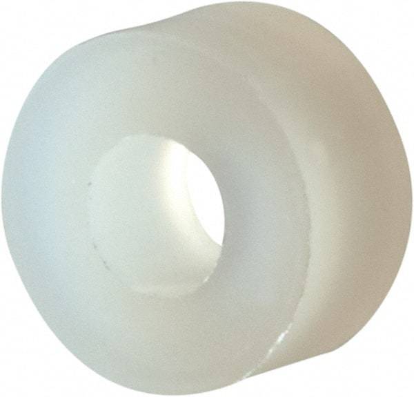 Made in USA - #4 Screw, Grade 6/6 Nylon Standard Flat Washer - 2.92mm ID x 1/4" OD, 3.18mm Thick - Industrial Tool & Supply