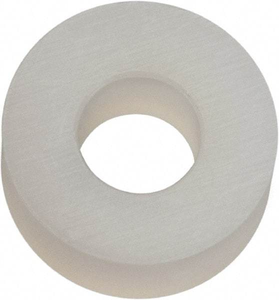 Made in USA - #6 Screw, Grade 6/6 Nylon Standard Flat Washer - 3.56mm ID x 5/16" OD, 3.18mm Thick - Industrial Tool & Supply