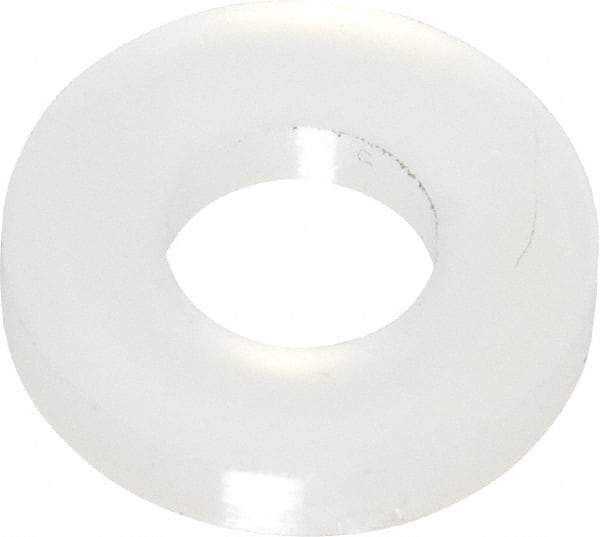 Made in USA - #8 Screw, Grade 6/6 Nylon Standard Flat Washer - 4.34mm ID x 3/8" OD, 1.57mm Thick - Industrial Tool & Supply