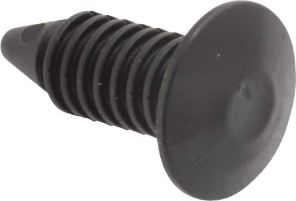 Made in USA - 9/32" Hole Diam, Ratchet Shank, Nylon Panel Rivet - 0.891" Length Under Head, 1/12" to 1/2" Material Thickness, 5/8" Head Diam - Industrial Tool & Supply