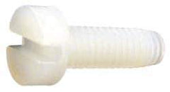 Made in USA - M5x0.80 Metric Coarse, 12mm Length Under Head Slotted Drive Machine Screw - Cheese Head, Grade 6/6 Nylon, Uncoated, Without Washer - Industrial Tool & Supply