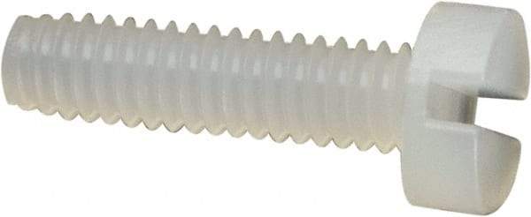 Made in USA - M2x0.40 Metric Coarse, 8mm Length Under Head Slotted Drive Machine Screw - Cheese Head, Grade 6/6 Nylon, Uncoated, Without Washer - Industrial Tool & Supply