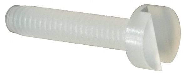 Made in USA - M2x0.40 Metric Coarse, 10mm Length Under Head Slotted Drive Machine Screw - Cheese Head, Grade 6/6 Nylon, Uncoated, Without Washer - Industrial Tool & Supply