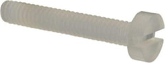 Made in USA - M2x0.40 Metric Coarse, 12mm Length Under Head Slotted Drive Machine Screw - Cheese Head, Grade 6/6 Nylon, Uncoated, Without Washer - Industrial Tool & Supply