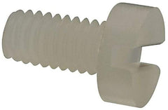 Made in USA - M2.5x0.45 Metric Coarse, 5mm Length Under Head Slotted Drive Machine Screw - Cheese Head, Grade 6/6 Nylon, Uncoated, Without Washer - Industrial Tool & Supply