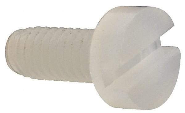 Made in USA - M2.5x0.45 Metric Coarse, 6mm Length Under Head Slotted Drive Machine Screw - Cheese Head, Grade 6/6 Nylon, Uncoated, Without Washer - Industrial Tool & Supply