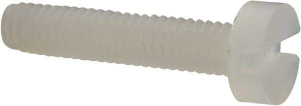 Made in USA - M2.5x0.45 Metric Coarse, 12mm Length Under Head Slotted Drive Machine Screw - Cheese Head, Grade 6/6 Nylon, Uncoated, Without Washer - Industrial Tool & Supply