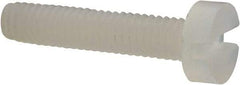 Made in USA - M2.5x0.45 Metric Coarse, 12mm Length Under Head Slotted Drive Machine Screw - Cheese Head, Grade 6/6 Nylon, Uncoated, Without Washer - Industrial Tool & Supply
