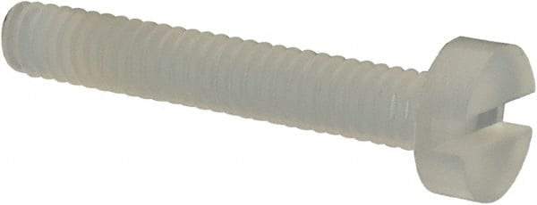 Made in USA - M2.5x0.45 Metric Coarse, 16mm Length Under Head Slotted Drive Machine Screw - Cheese Head, Grade 6/6 Nylon, Uncoated, Without Washer - Industrial Tool & Supply