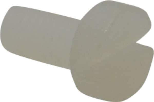 Made in USA - M3x0.50 Metric Coarse, 6mm Length Under Head Slotted Drive Machine Screw - Cheese Head, Grade 6/6 Nylon, Uncoated, Without Washer - Industrial Tool & Supply