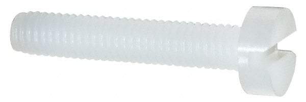 Made in USA - M3x0.50 Metric Coarse, 16mm Length Under Head Slotted Drive Machine Screw - Cheese Head, Grade 6/6 Nylon, Uncoated, Without Washer - Industrial Tool & Supply