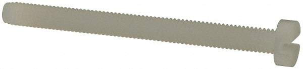 Made in USA - M3x0.50 Metric Coarse, 35mm Length Under Head Slotted Drive Machine Screw - Cheese Head, Grade 6/6 Nylon, Uncoated, Without Washer - Industrial Tool & Supply