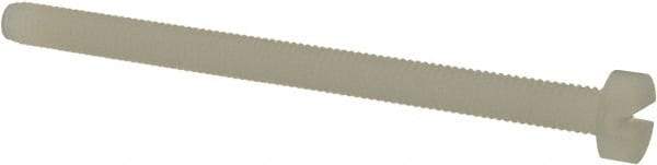 Made in USA - M3x0.50 Metric Coarse, 42mm Length Under Head Slotted Drive Machine Screw - Cheese Head, Grade 6/6 Nylon, Uncoated, Without Washer - Industrial Tool & Supply