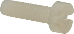 Made in USA - M3.5x0.60 Metric Coarse, 12mm Length Under Head Slotted Drive Machine Screw - Cheese Head, Grade 6/6 Nylon, Uncoated, Without Washer - Industrial Tool & Supply