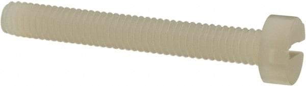 Made in USA - M3.5x0.60 Metric Coarse, 25mm Length Under Head Slotted Drive Machine Screw - Cheese Head, Grade 6/6 Nylon, Uncoated, Without Washer - Industrial Tool & Supply