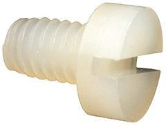 Made in USA - M4x0.70 Metric Coarse, 6mm Length Under Head Slotted Drive Machine Screw - Cheese Head, Grade 6/6 Nylon, Uncoated, Without Washer - Industrial Tool & Supply