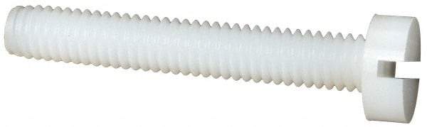Made in USA - M4x0.70 Metric Coarse, 25mm Length Under Head Slotted Drive Machine Screw - Cheese Head, Grade 6/6 Nylon, Uncoated, Without Washer - Industrial Tool & Supply