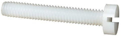 Made in USA - M4x0.70 Metric Coarse, 25mm Length Under Head Slotted Drive Machine Screw - Cheese Head, Grade 6/6 Nylon, Uncoated, Without Washer - Industrial Tool & Supply